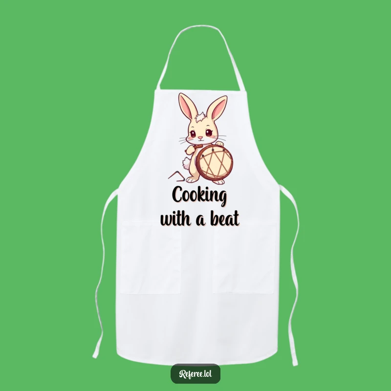 Funny Drummer Bunny Apron: Cook to the Beat with This Hilarious Kitchen Accessory