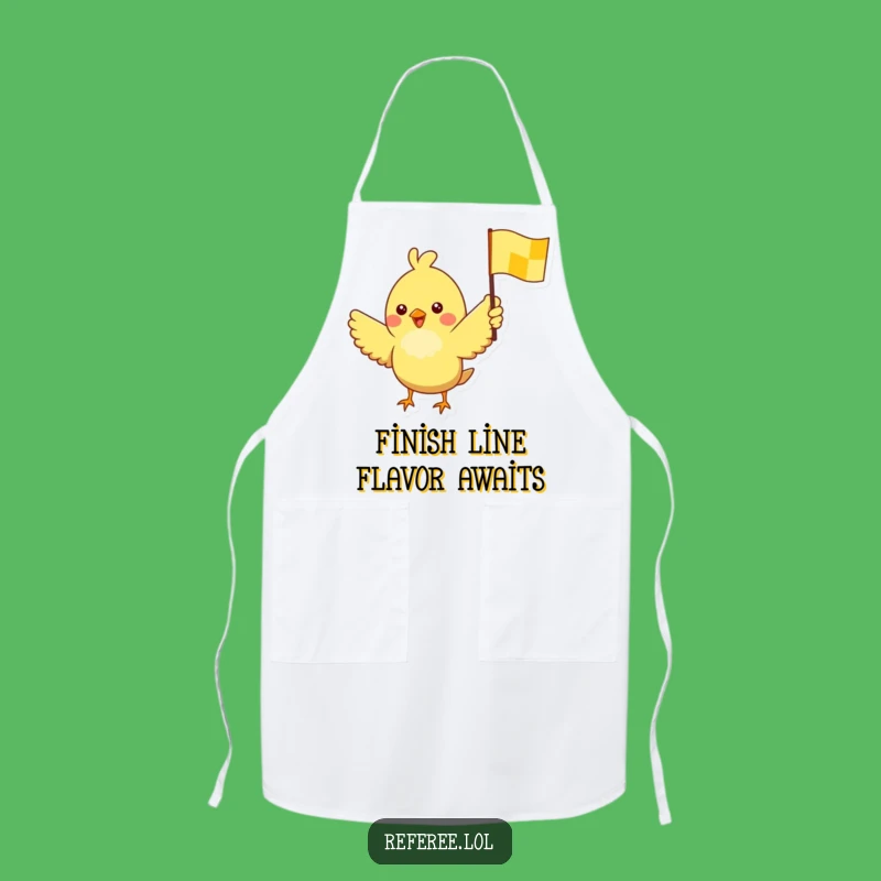 Funny Bird Flag Apron: Chef's Excitement with a Racing Twist