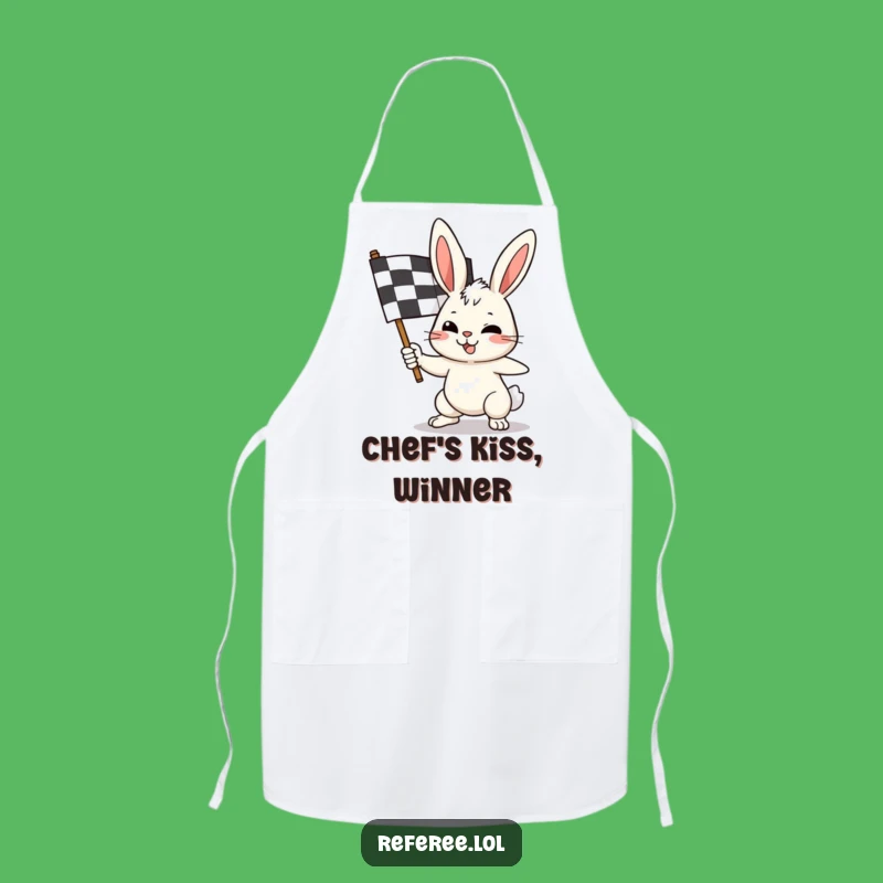 Funny Bunny Race Flag Apron - Cook Up a Storm with Humor