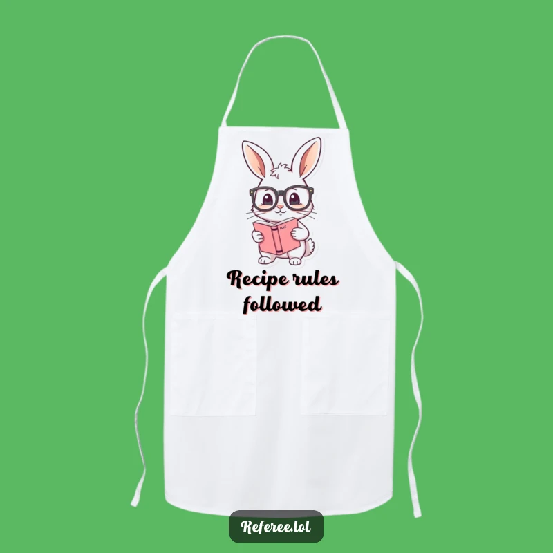Funny Bunny Rule Book Apron: Cook by the Book, A Shy Bunny Gift for Organized Kitchens!