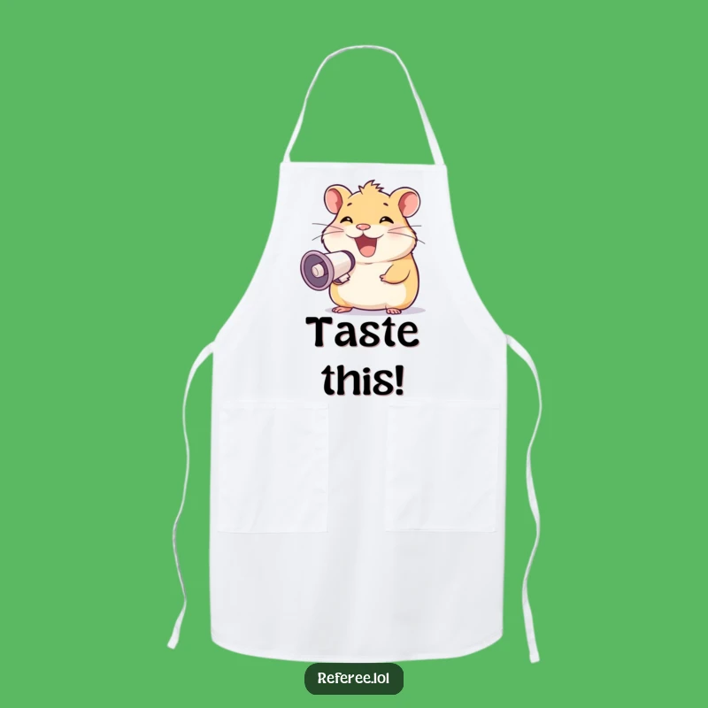 Funny Hamster Megaphone Grin Apron - Kitchen Announcement Specialist!