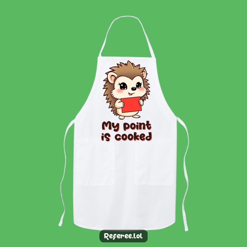 Funny Hedgehog Apron - Determined Cook, Red Card Chef, Ideal Humorous Kitchen Gift