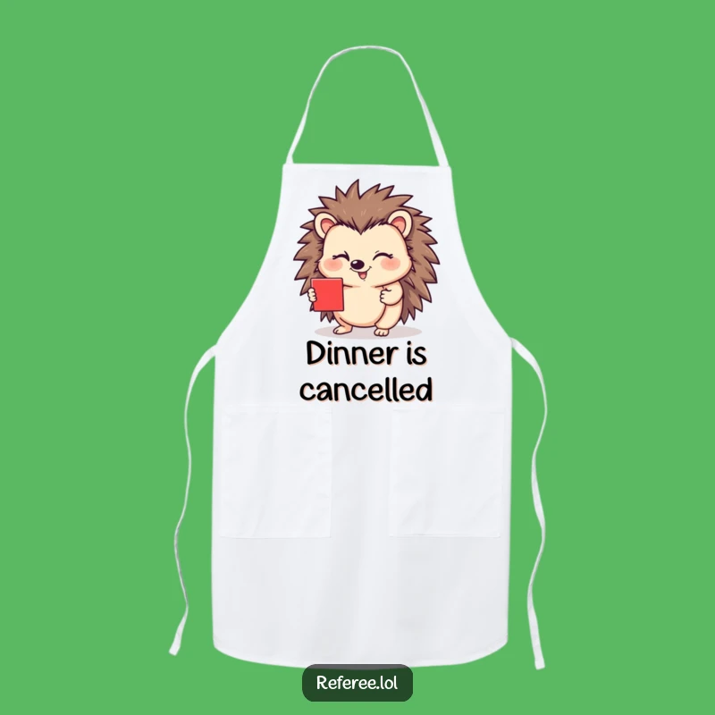 Funny Hedgehog Red Card Wink Apron - Hilarious Kitchen Companion and Gift for Chefs!