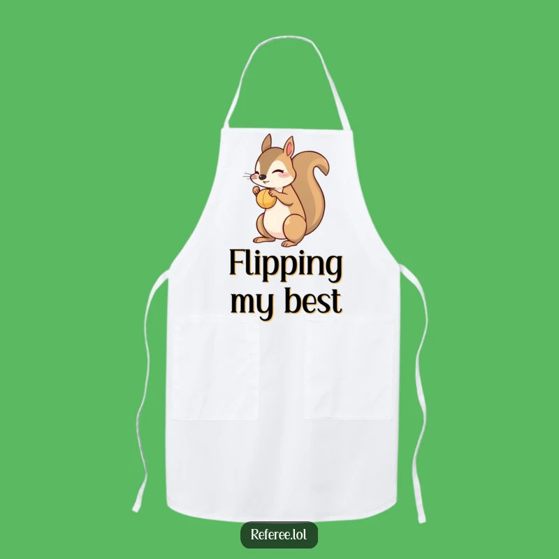 Funny Kitchen Squirrel Ball Bounce Apron - Whimsical Chef Gift
