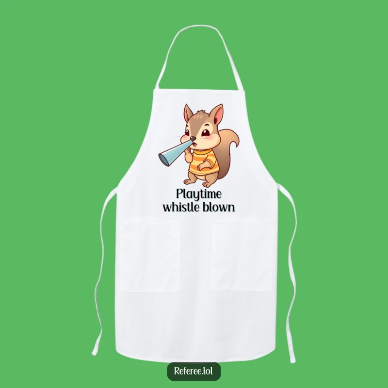 Funny Squirrel Referee Apron: Game Day Cooking with Tiny Official