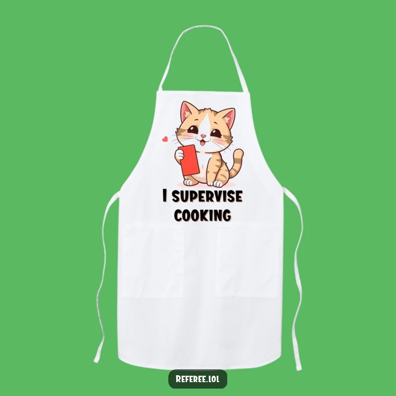 Funny Cat Swatting Card Apron - Kitchen Fun for Pet Lovers
