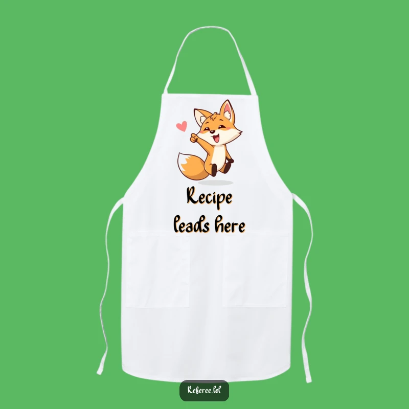 Funny Bouncing Fox Goal Pointing Apron - Kitchen Fun for Sports Fans!