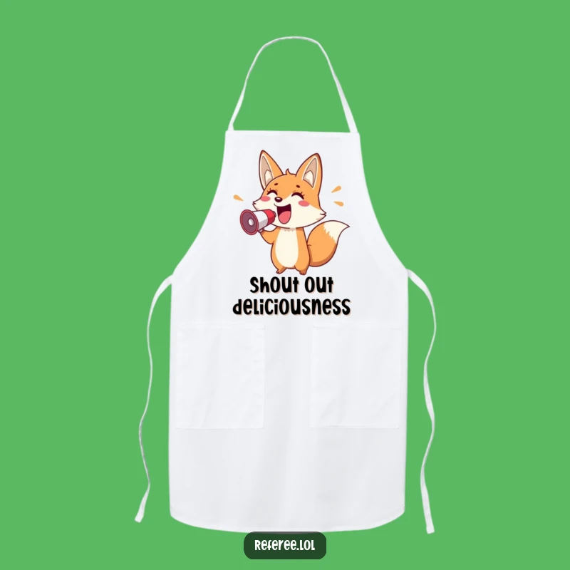 Funny Fox Megaphone Apron: Shout Out Your Cooking, A Fox Gift for Enthusiastic Chefs!