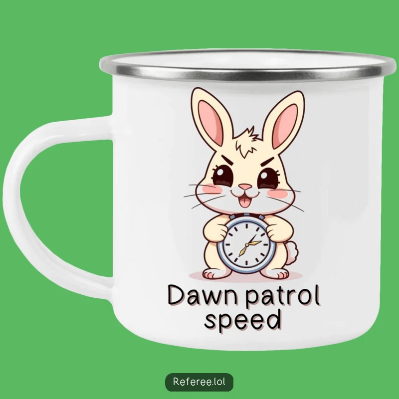 Funny Energetic Rabbit Stopwatch Camping Mug - Outdoor Speed and Gift