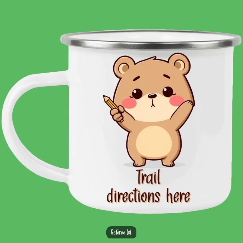 Funny Bear Pencil Camping Mug: Adventure with a Guide!