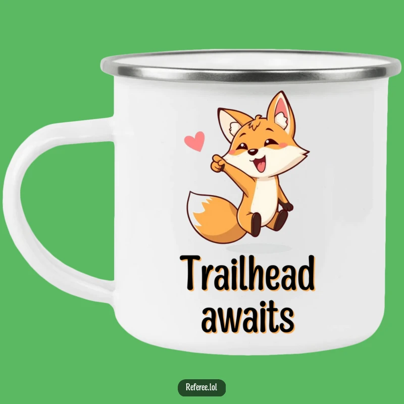 Funny Bouncing Fox Goal Pointing Camping Mug - Your Hilarious Outdoor Companion!