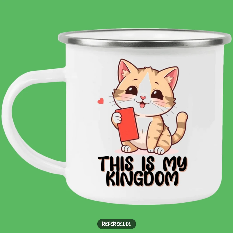 Funny Cat Swatting Card Camping Mug - Adventure Fuelled by Laughter