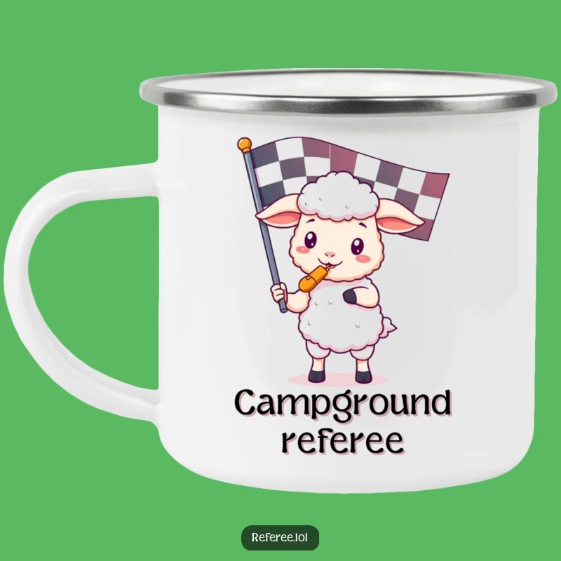 Funny Kawaii Sheep Referee Camping Mug - Outdoor Game Gift