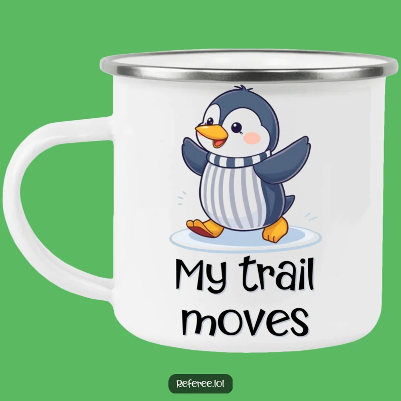 Funny Penguin Referee Camping Mug: Hilarious Sports Companion for the Outdoors