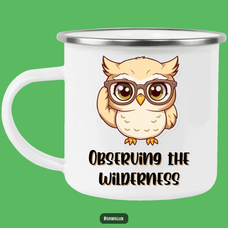 Funny Owl Glasses Camping Mug: Intense Focus Style, Perfect Outdoor Gift