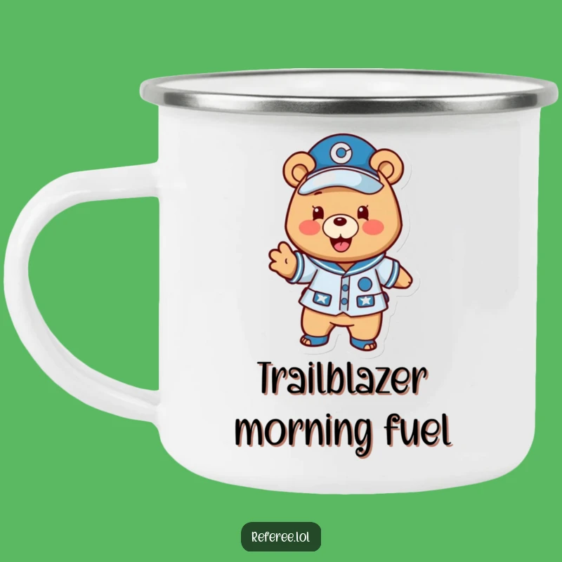 Funny Bear Campfire Mug: Enthusiastic Leader for Outdoor Fun