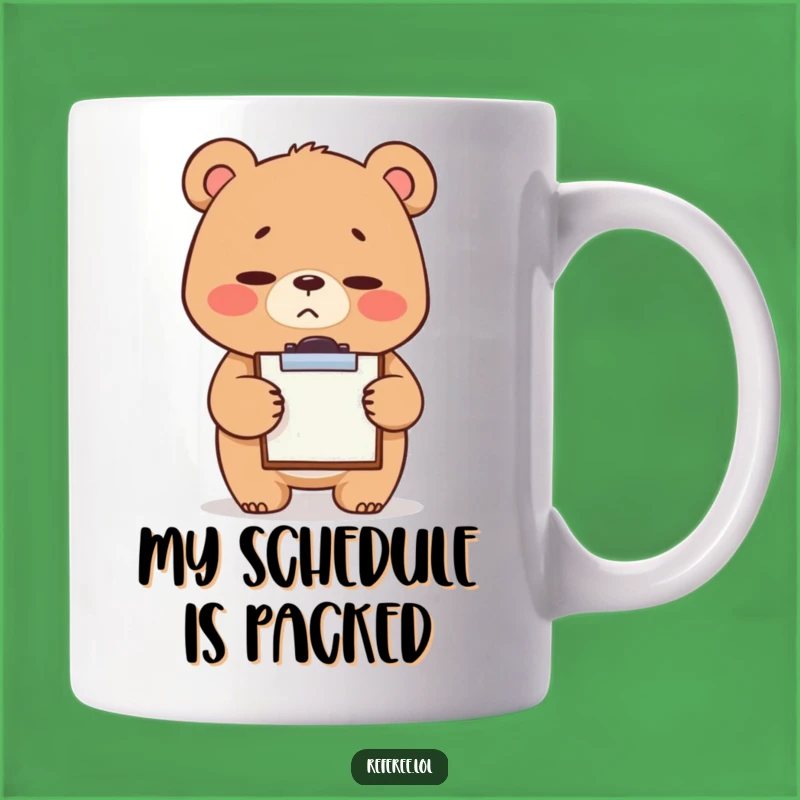 Funny Bear Clipboard Mug - Stern Cute Office Humor Gift