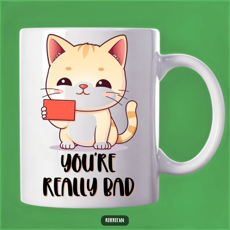 Funny Cat Red Card Mug - Hilarious Pet Owner Gift for Discipline Lovers