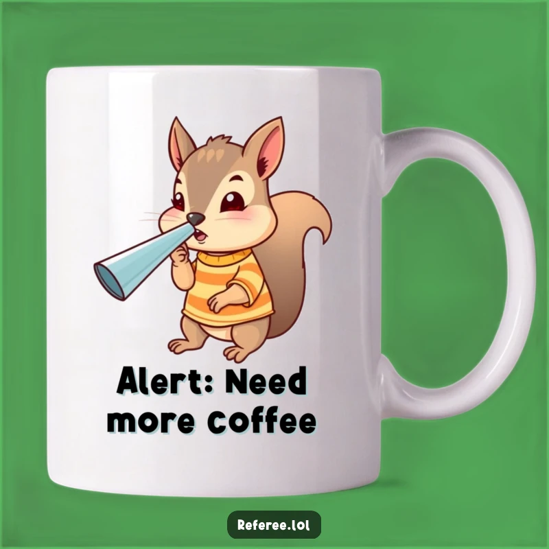 Funny Squirrel Referee Mug: Hilarious Tiny Official Gift for Sports Fans