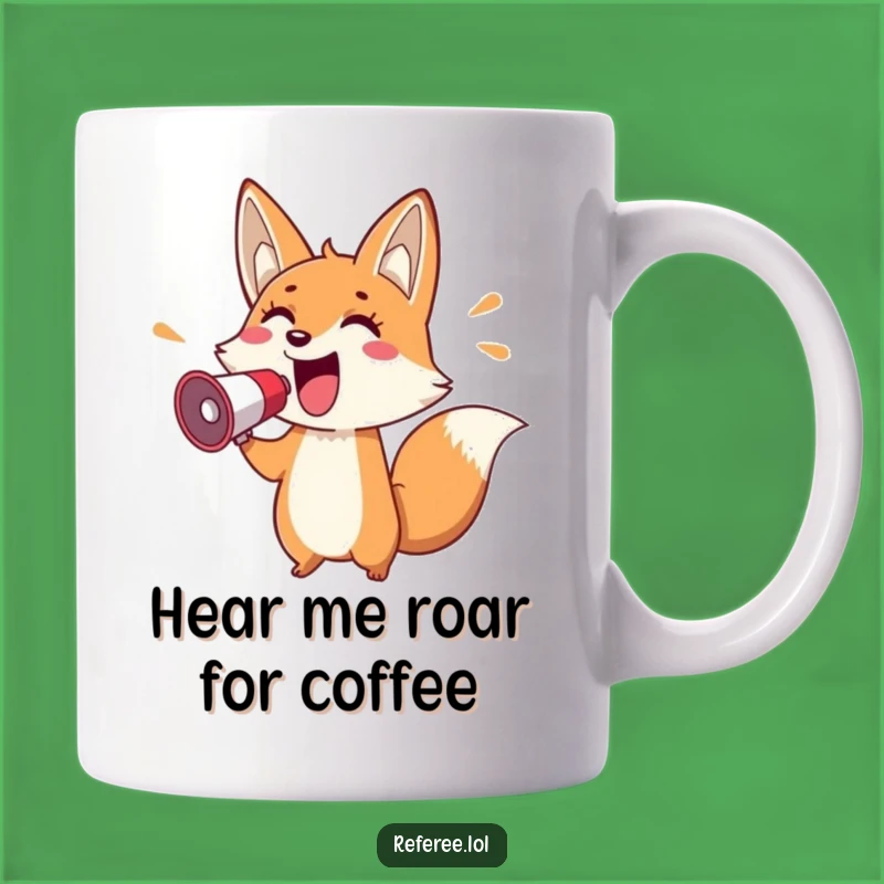 Funny Fox Megaphone Mug: Cheerful Fox Gift, Perfect for Enthusiastic Morning Announcements!