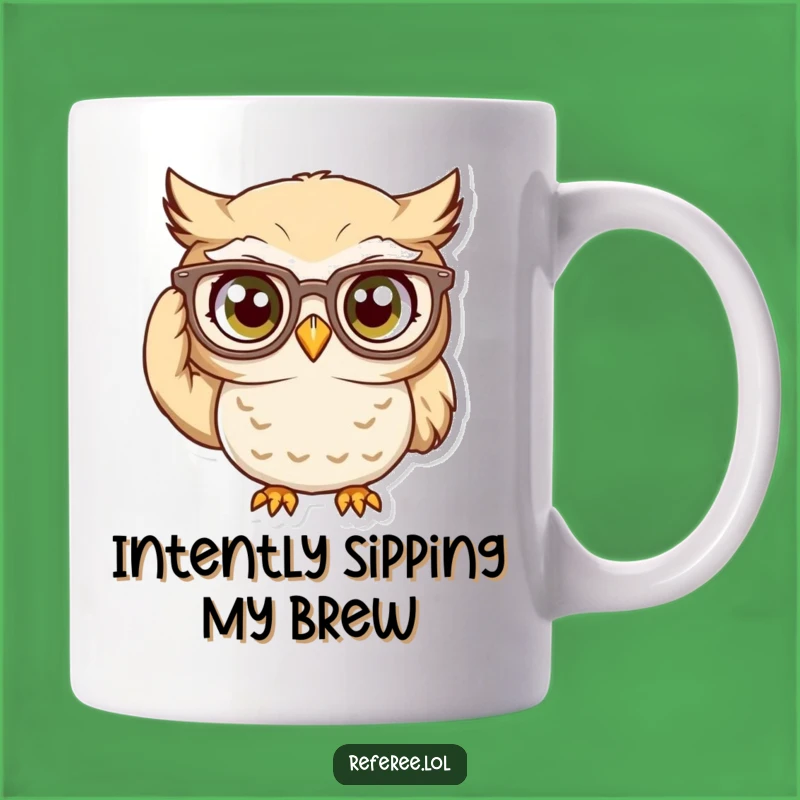 Funny Owl Glasses Mug: Intense Focus, Perfect Gift for Wise Jokers