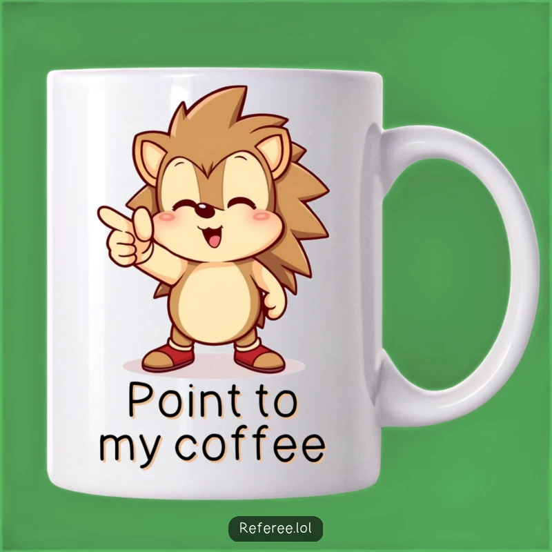 Funny Hedgehog Goal Line Mug - Direct Your Day with Humor!