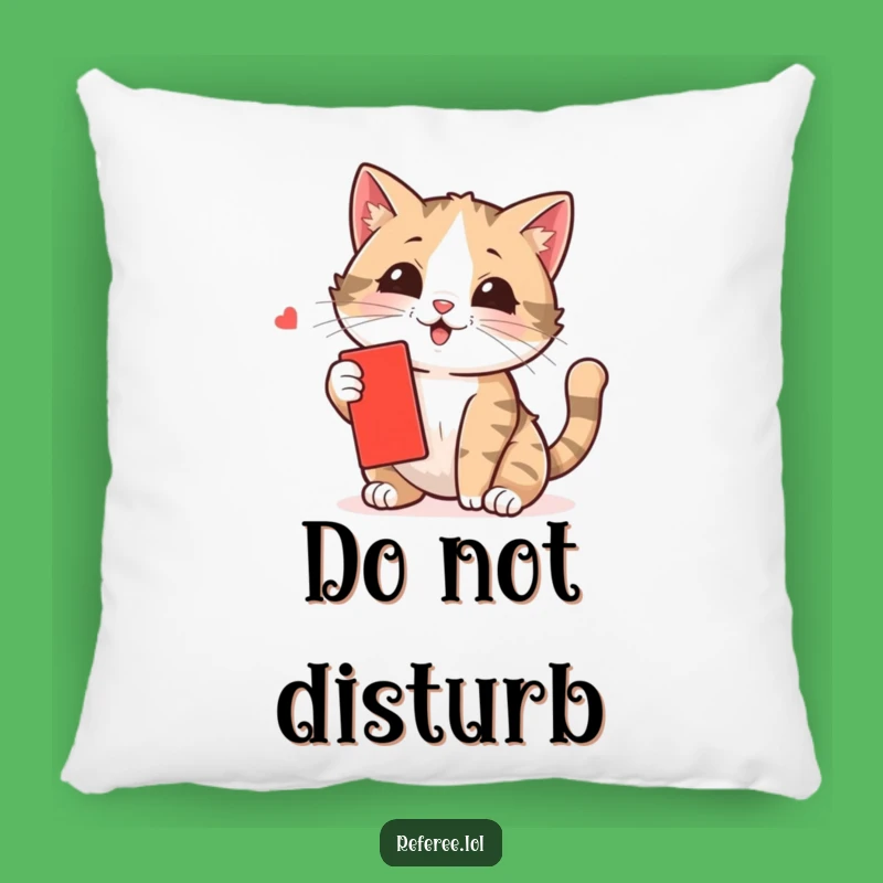 Funny Cat Swatting Card Pillow - Cozy & Comical Home Accent
