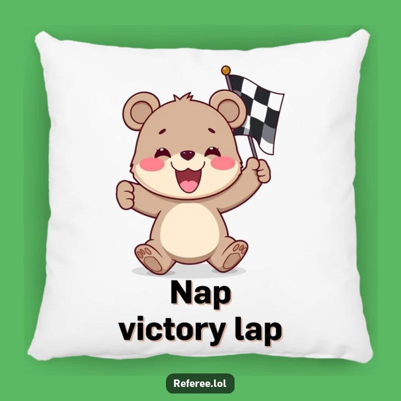 Funny Bear Cub Flag Pillow - Soft Cushion & Hilarious Comfort!
