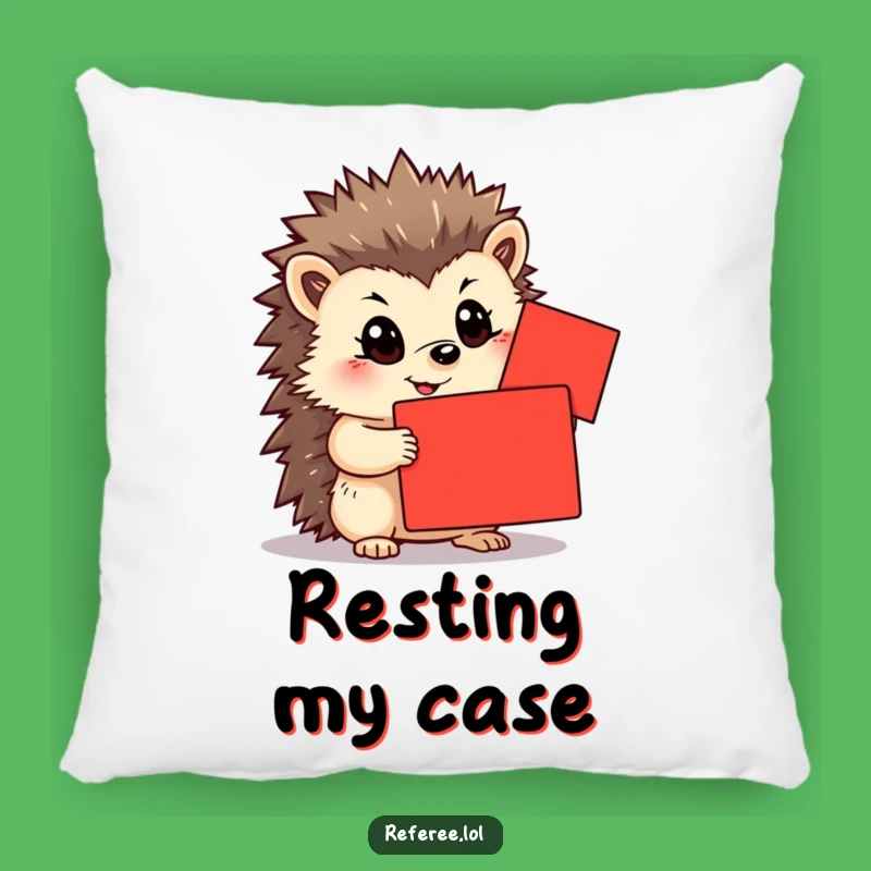 Funny Determined Hedgehog Card Pillow - Cozy Comfort with Motivational Humor