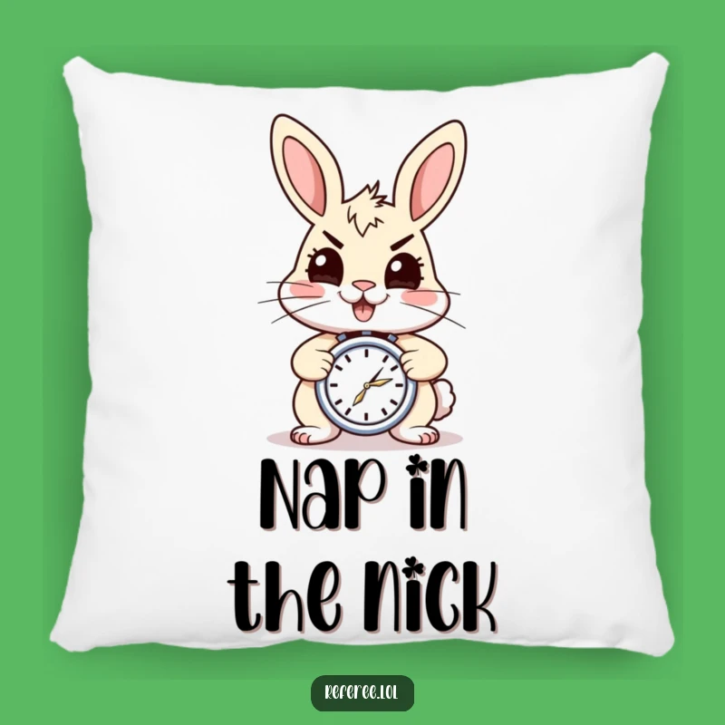 Funny Energetic Rabbit Stopwatch Pillow - Cozy Comfort with Fast-Paced Humor