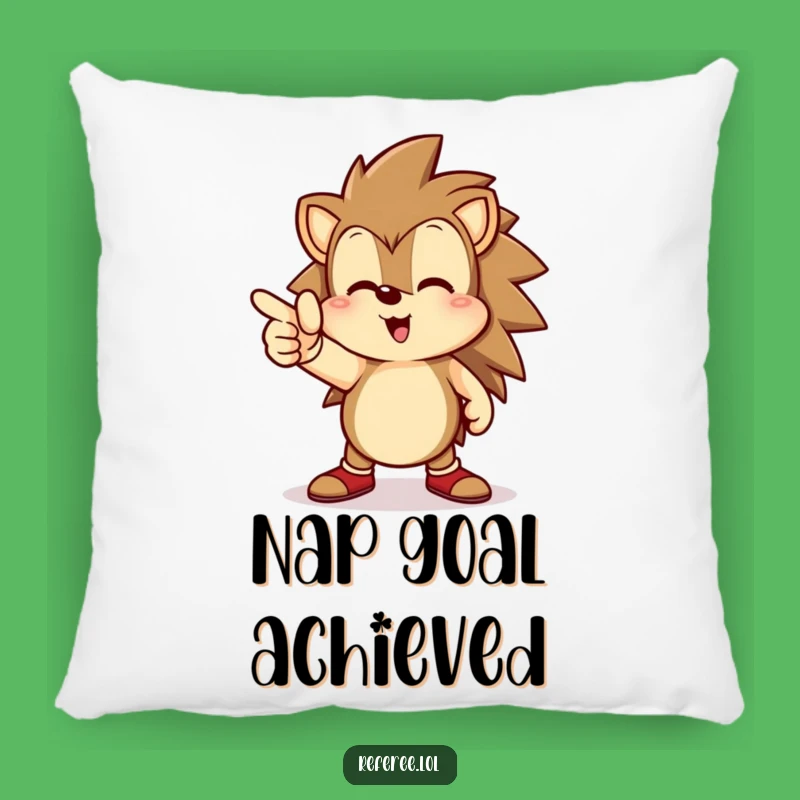 Funny Hedgehog Goal Pillow - Comfortable Support for Dreamers!