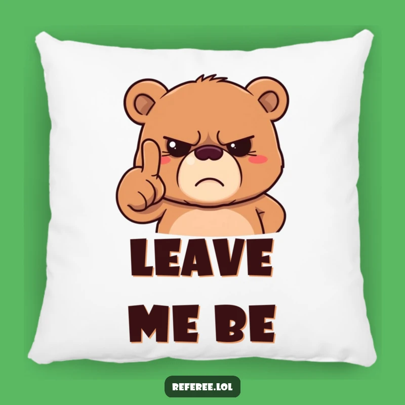 Funny Grumpy Bear Pillow - Cozy Cushion for Stern Comfort