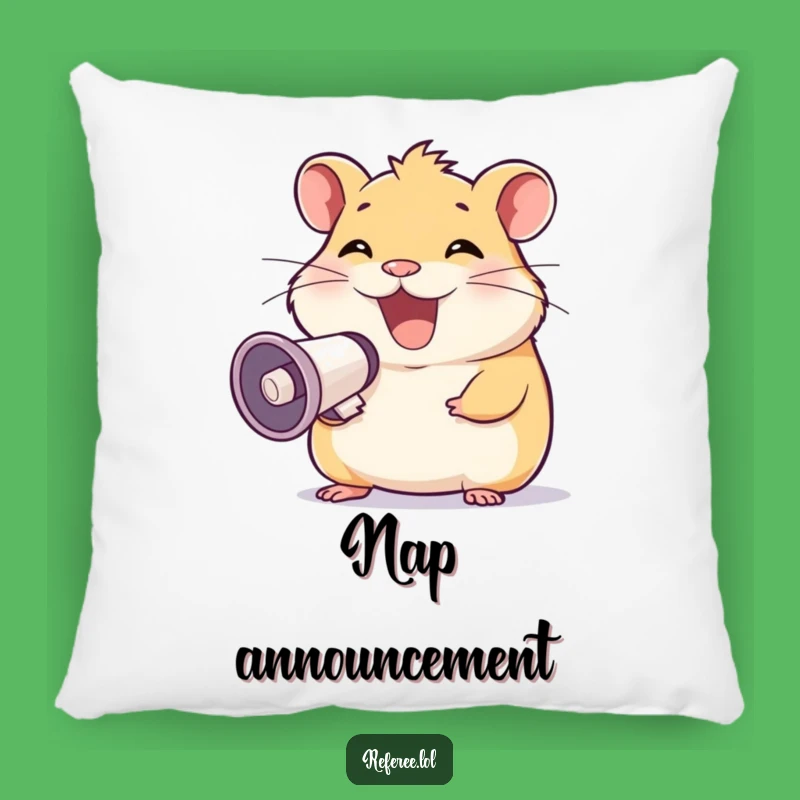 Funny Hamster Megaphone Grin Pillow - Comfy and Hilariously Loud Accent!