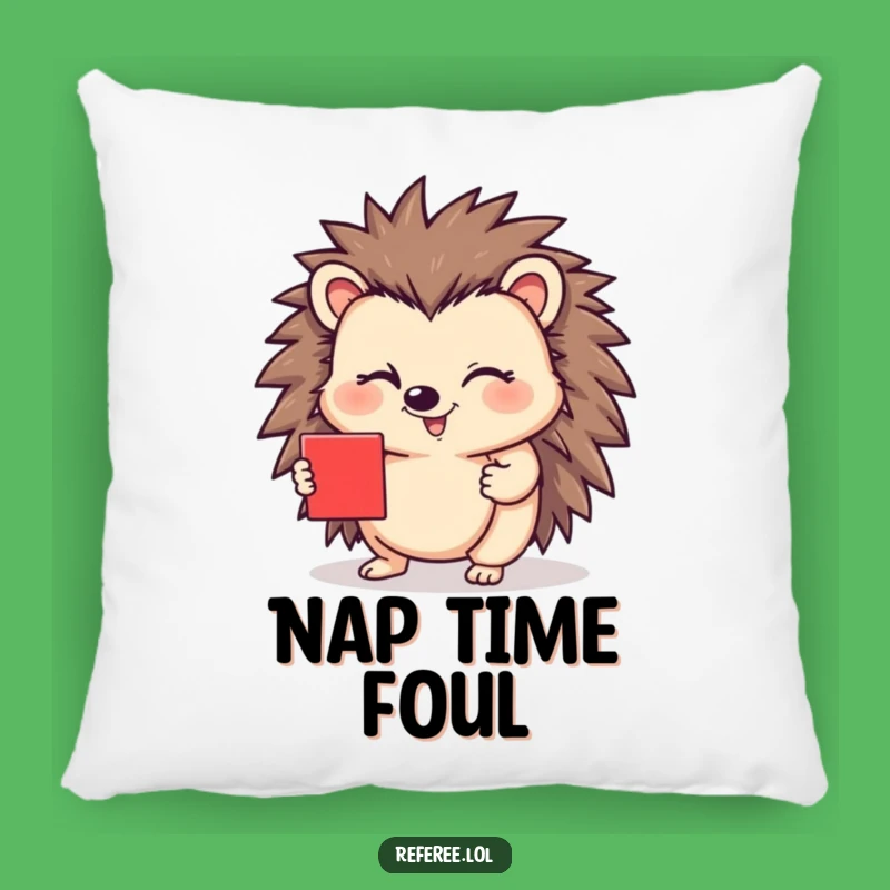 Funny Hedgehog Red Card Wink Pillow - Comfy and Hilarious Accent for Your Sofa!