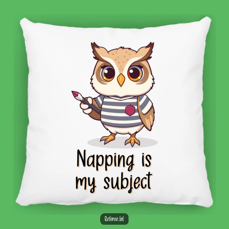 Funny Owl Pillow: Comfy Scholar Owl with Pointer, Cozy Home Decor Gift