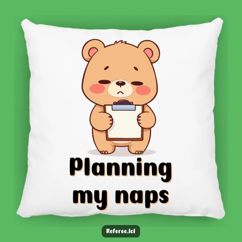 Funny Bear Clipboard Pillow - Stern Cute Accent Pillow