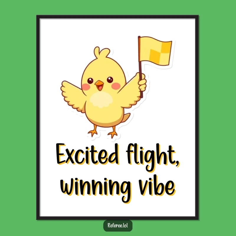 Funny Bird Flag Digital Art: High-Quality Print for Winner's Wall