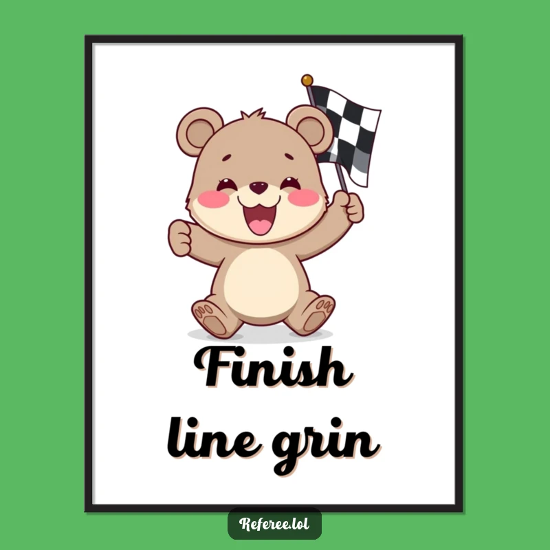 Funny Bear Cub Victory Digital Art - Instant Cheerful Wall Decor!