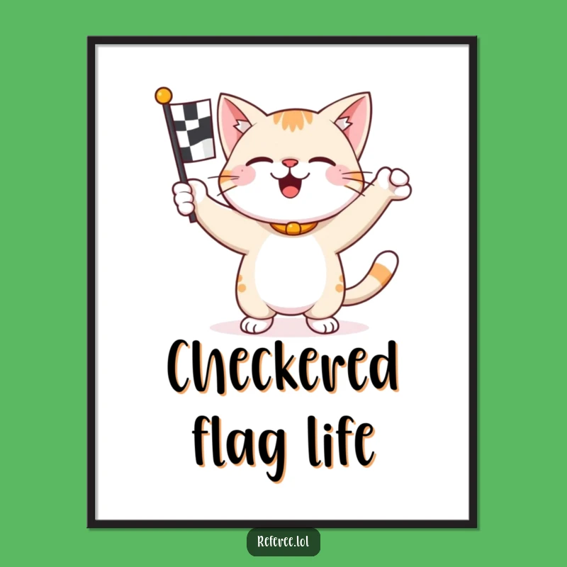 Funny Racing Cat Digital Print: Instant Victory Art for Your Walls!