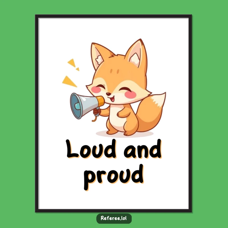 Funny Fox Megaphone Digital Art Print: Instant Hilarious Instructions for Your Walls