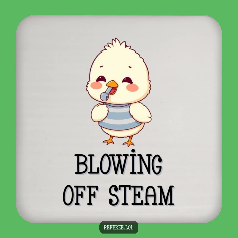 Funny Chick Whistle Drink Coaster: Protect Surfaces with a Cute Fluffy Chick Gift!