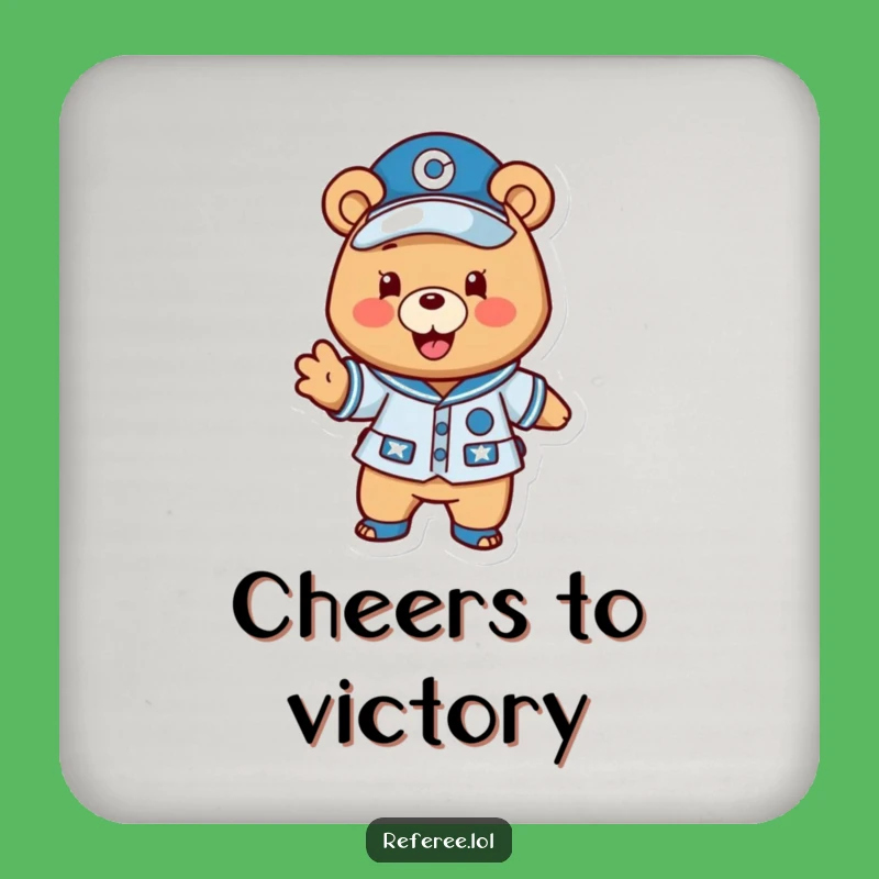 Funny Bear Sports Coaster: Protect Surfaces with Team Spirit