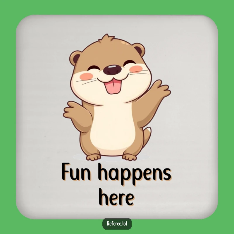 Funny Otter Coaster: Cheerful Grin for Drinks, Playful Home Decor Gift