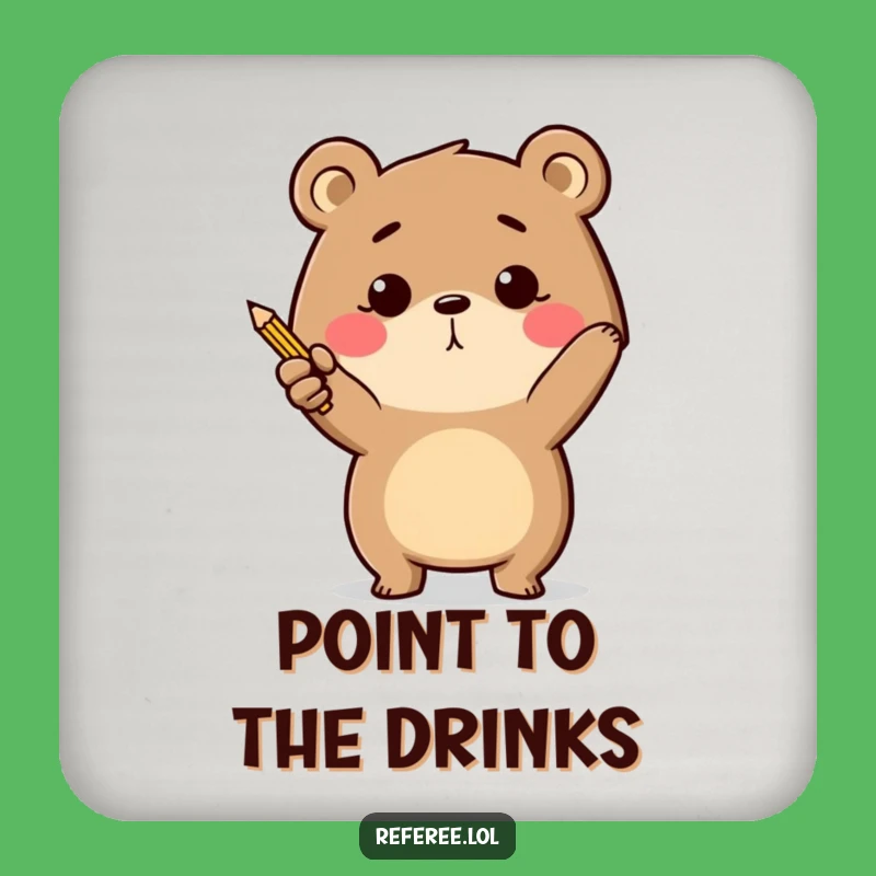 Funny Bear Pencil Coaster: Protect Surfaces with Pointed Humor!