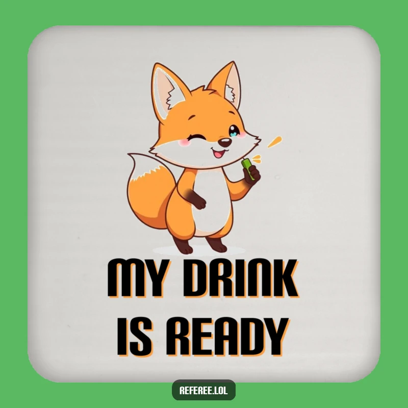 Funny Fox Whistle Coaster: Protect Surfaces with Urgency, Perfect Gift