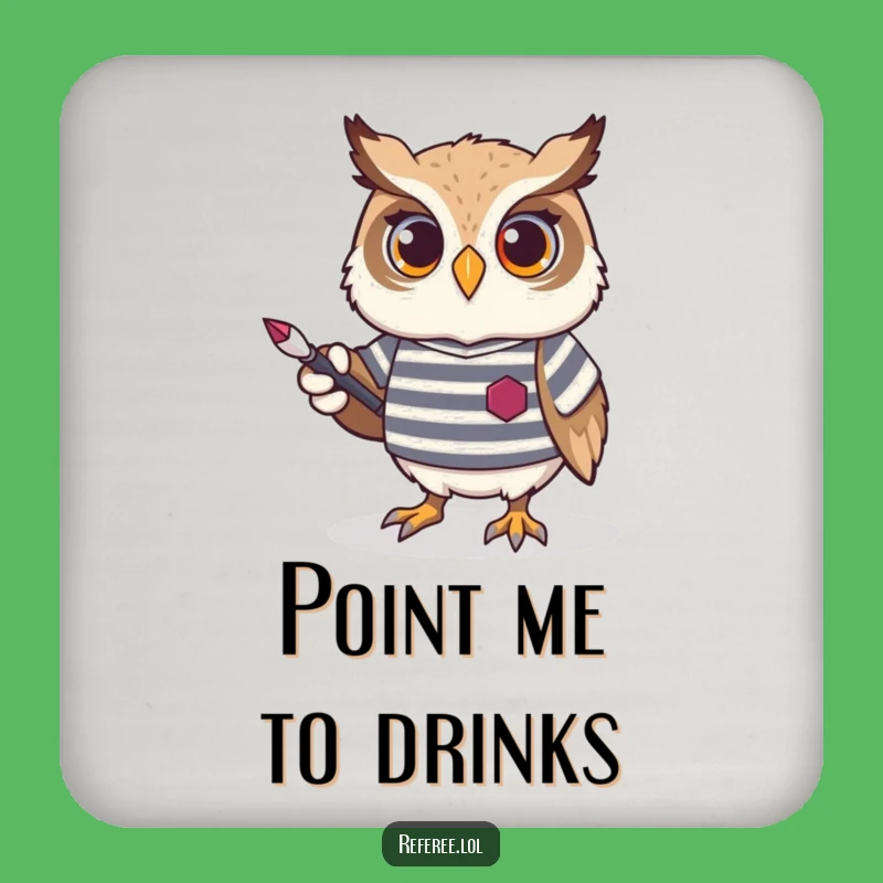 Funny Owl Coaster: Protect Surfaces with Smart Bird Art, Unique Gift