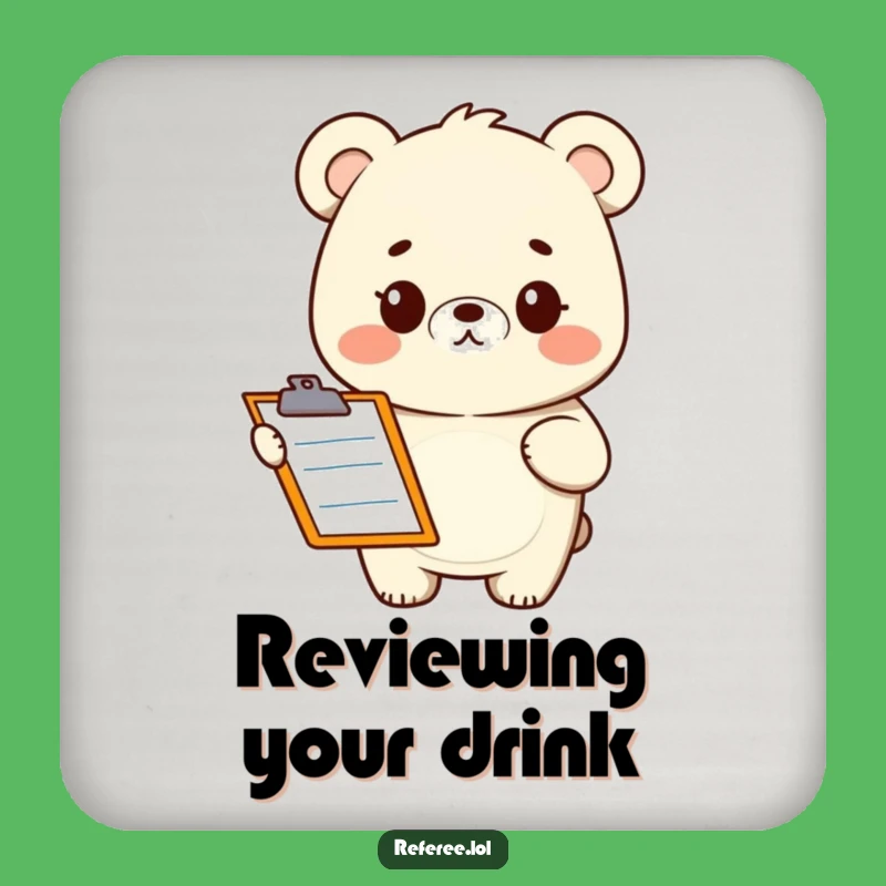 Funny Bear Clipboard Coaster: Protect Surfaces with Humor, Perfect Gift