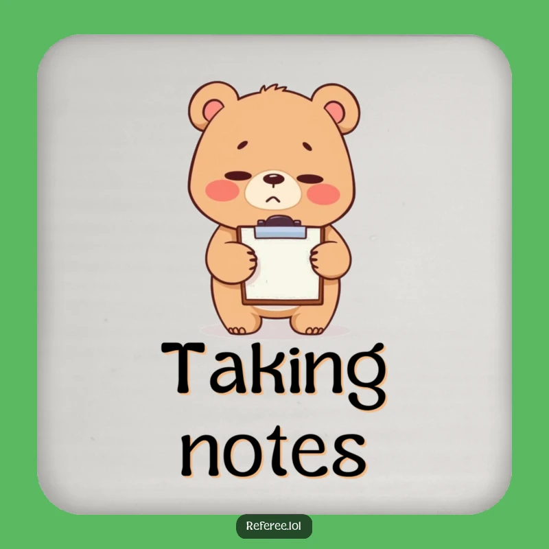 Funny Bear Clipboard Coaster - Stern Cute Desk Protector