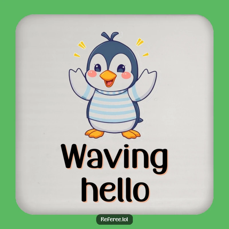 Funny Penguin Hand Signals Coaster - Frantic Surface Protector