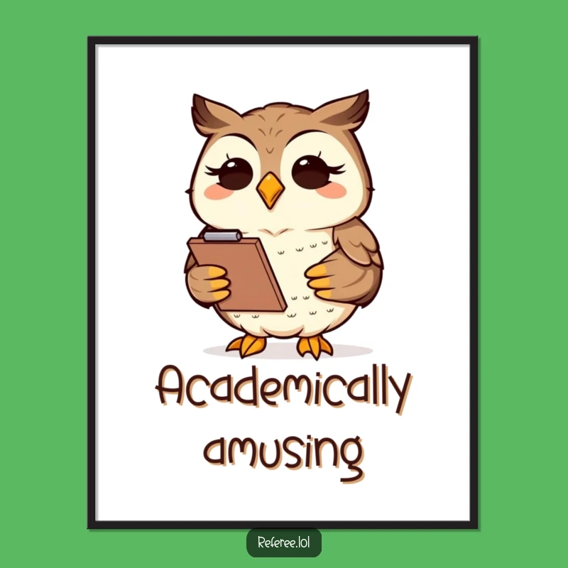 Funny Owl Clipboard Poster - Wise & Hilarious Wall Art for Students!